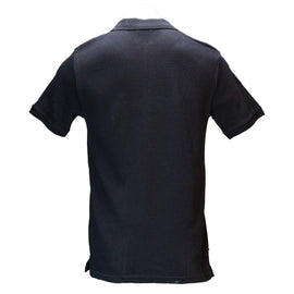 Black Zip Placket Ottoman Polo Shirt Black - 0