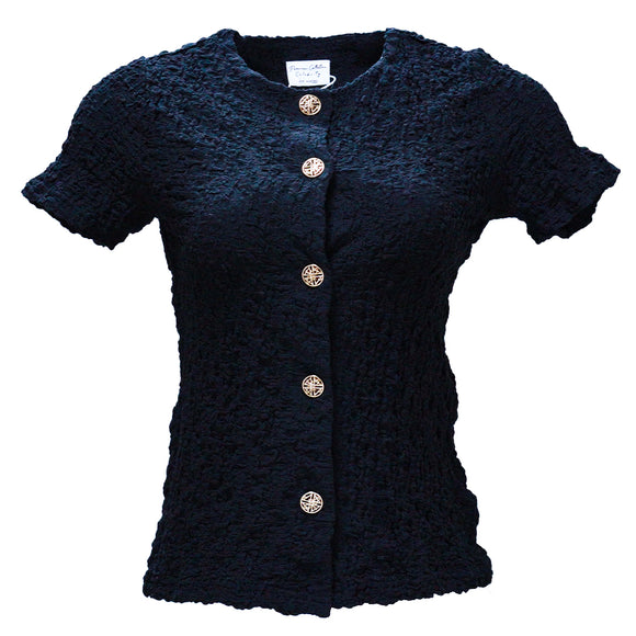 BLACK BUTTON DOWN TOP BLACK