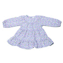 Ivory All Over Print Dress With Crochet Collars-1