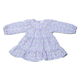 Ivory All Over Print Dress With Crochet Collars