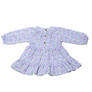 Ivory All Over Print Dress With Crochet Collars-3