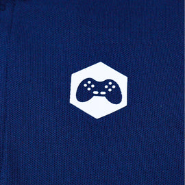 Navy Mandarin Collar Polo - 0