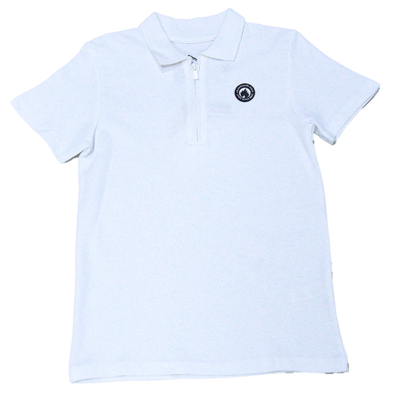 White Regular Collar Zipneck Polo
