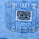 Lt Wash Denim Dungarees With T Shirts Light Wash-2