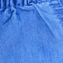 Light Wash Solid Harem Jeans With Frills-2