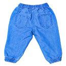 Light Wash Solid Harem Jeans With Frills-3