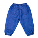 Dark Wash Solid Harem Jeans With Frills-3