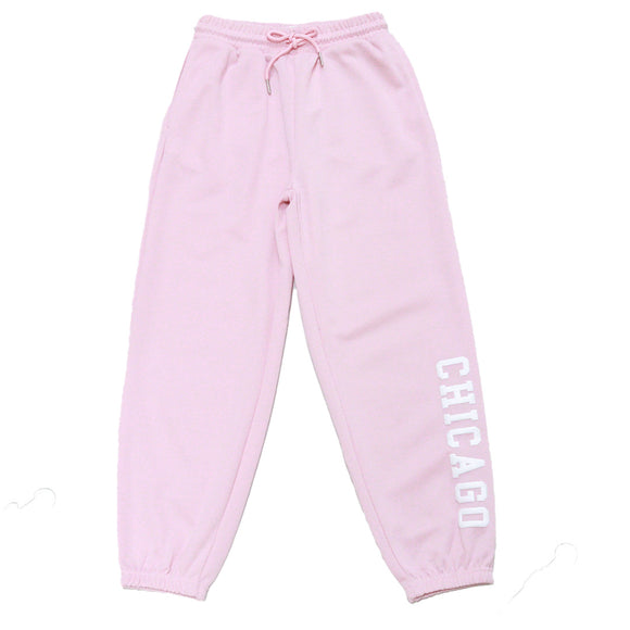 Pink Track Pants With Emboss Pale Pink