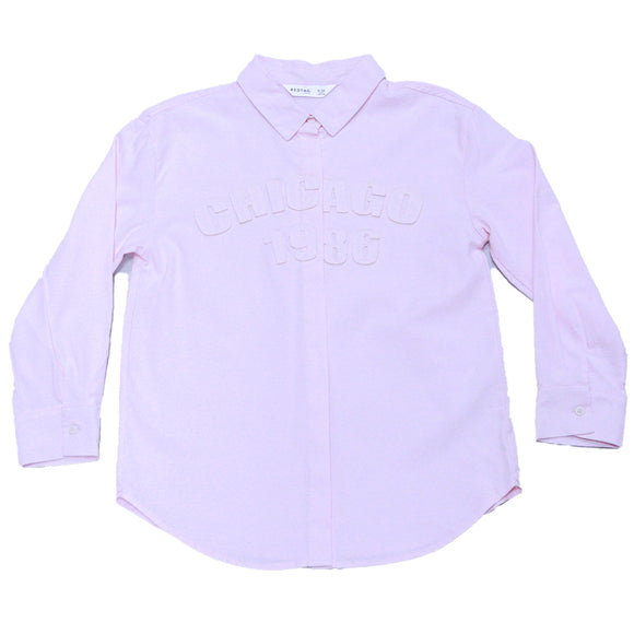 Pink Oxford Shirts W  Applique Pale Pink
