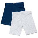 Grey Melange Navy 2Pcs Cycling Shorts Assorted-1