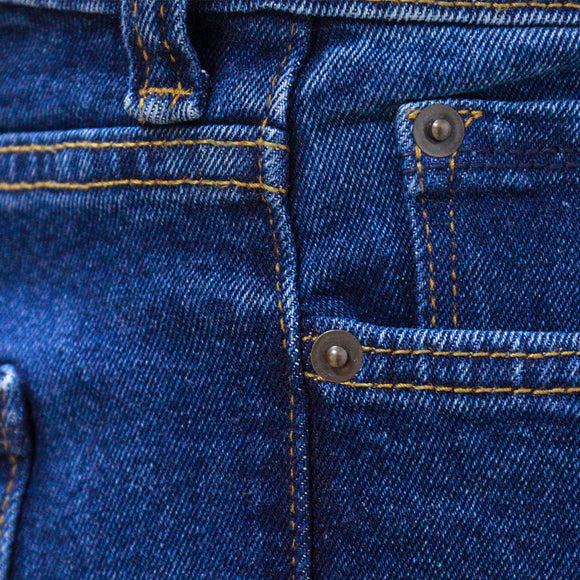 Mid Wash Basic 5 Pocket Straight Fit Jeans Indigo 34