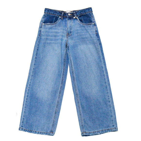 Lt Wash Wideleg Denim With Contrast Light Wash