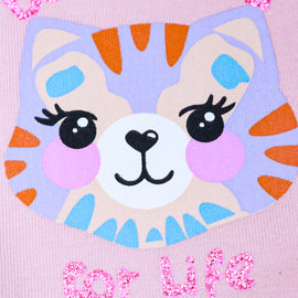 Pink Cat Placement Leggings - 0