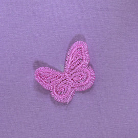 Purple L S 3D Butterfly T Shirts Purple - 0