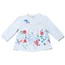 Ivory Front Embroidery Knit Blouse-1