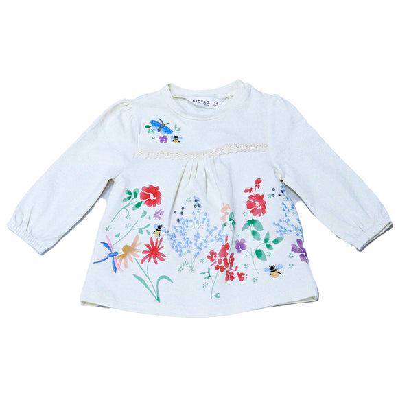 Ivory Front Embroidery Knit Blouse