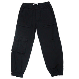 Black Cargo Twill Pocket Black