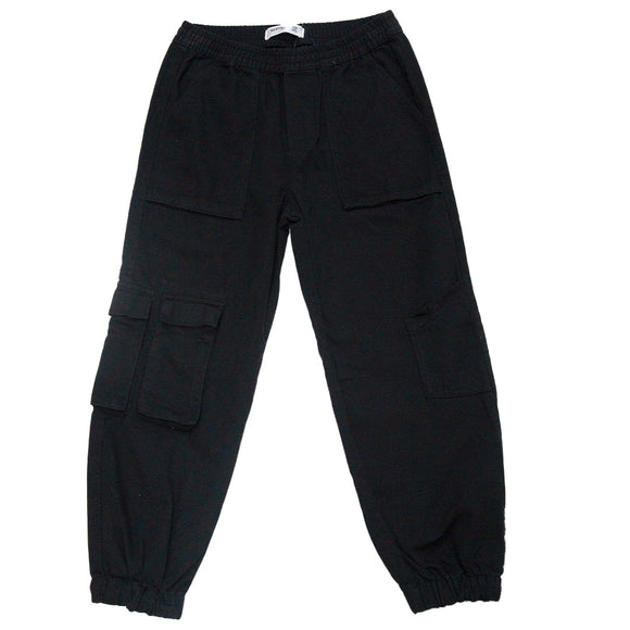 Black Cargo Twill Pocket Black
