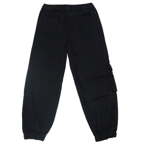 Black Cargo Twill Pocket Black
