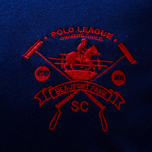 Navy T Shirt With Y D Rib And Chest Logo Navy