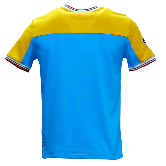 Sky Blue T Shirt With Y D Rib And Chest Logo Sky Blue