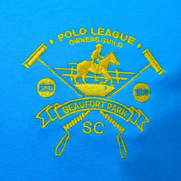Sky Blue T Shirt With Y D Rib And Chest Logo Sky Blue