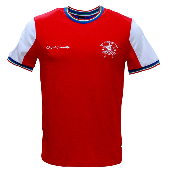 Red T Shirt With Y D Rib And Chest Logo Red