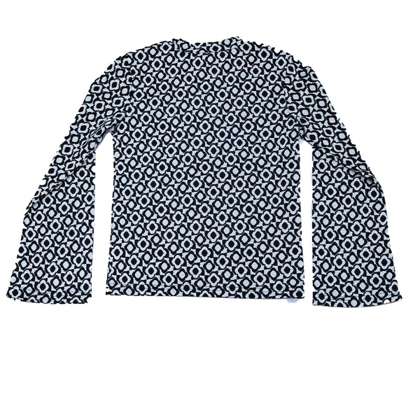 BLACK PINK BELL SLEEVE L S JACQUARD TOP ASSORTED 9 10 YEARS