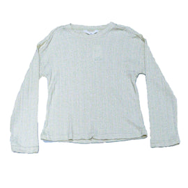 CREAM LUREX DROP SHOULDER RIB TOPS CREAM 8 9 YEARS