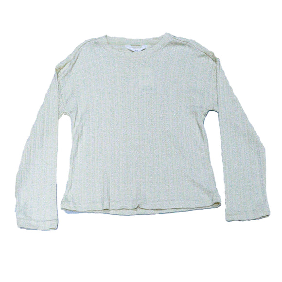 CREAM LUREX DROP SHOULDER RIB TOPS CREAM 8 9 YEARS