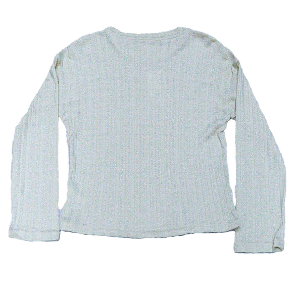 CREAM LUREX DROP SHOULDER RIB TOPS CREAM 8 9 YEARS