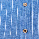 Blue Stripe Mandarin Collar Shirt-2