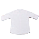 Coral Stripe Mandarin Collar Seersucker Shirt-2