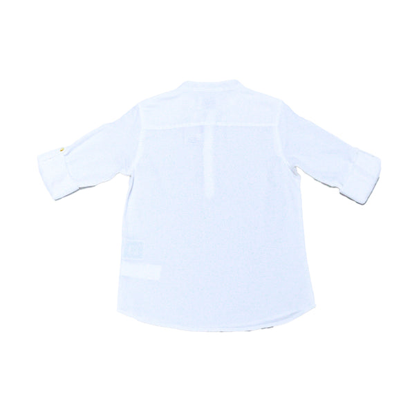 White Mandarin Collar Kurta Shirt