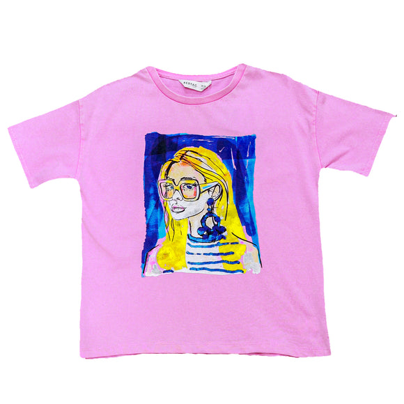 Pink Acid Wash Boxy Fit T Shirts Pale Pink