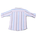 Coral Stripe Mandarin Collar Shirt-3