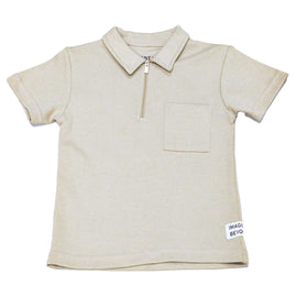 Biege Zipper Polo with Pant - 0