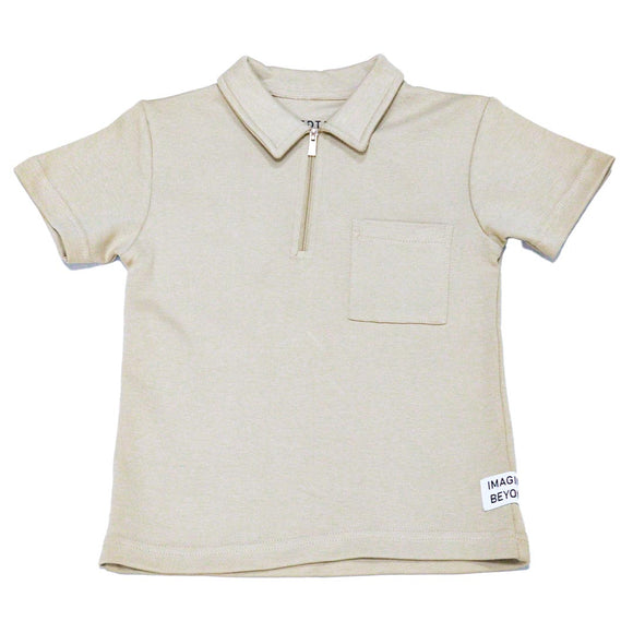 Biege Zipper Polo with Pant