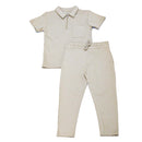 Biege Zipper Polo with Pant-1