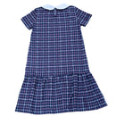 Navy Jacquard Collared Drop Hem Dress Assorted-3