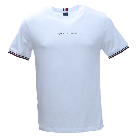 White Tipped T Shirt With Logo White