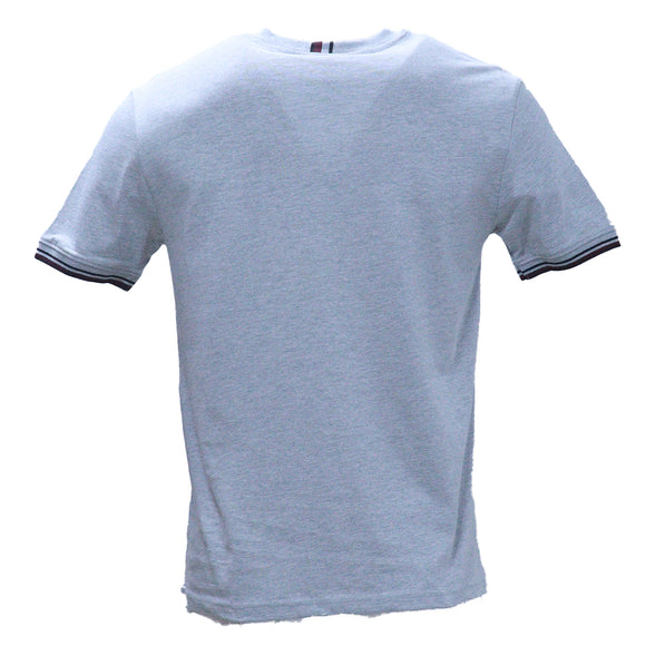 Grey Tipped T Shirt With Logo Mid Grey
