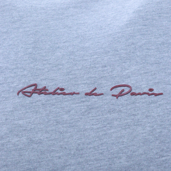 Grey Tipped T Shirt With Logo Mid Grey