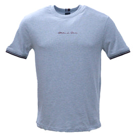 Grey Tipped T Shirt With Logo Mid Grey