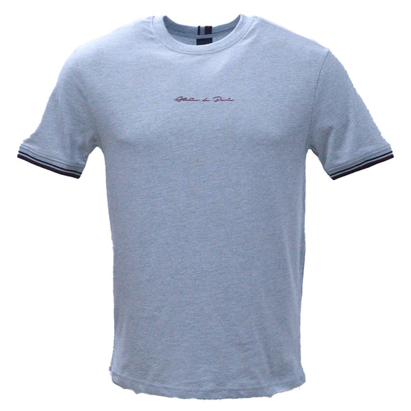 Grey Tipped T Shirt With Logo Mid Grey