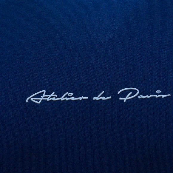 Navy Tipped T Shirt With Logo Navy