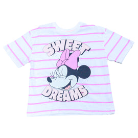 White Stripes Minnie S S Chr Pajama Sets Assorted - 0