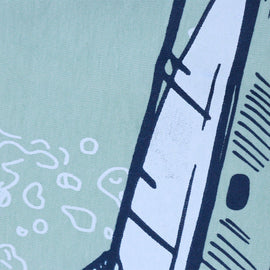 Teal Boat Printed Short Sleeve T Shirt Teal - 0