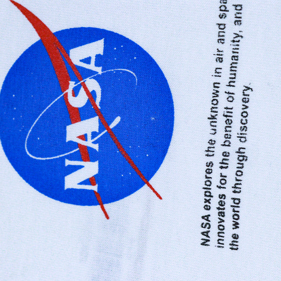 White Nasa Printed Short Sleeve T Shirt White
