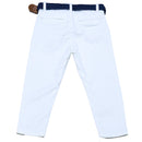 White Dobby Fabric Belted Trouser-3